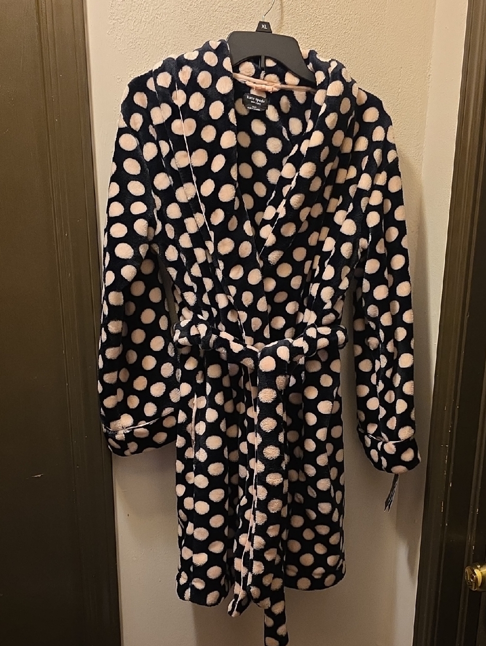 Kate Spade Polka Dot Plush Bath Robe NWT   XS/S  So Fluffy& Warm